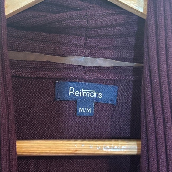 Reitmans Deep Plum Open Cardigan, - Picture 4 of 6